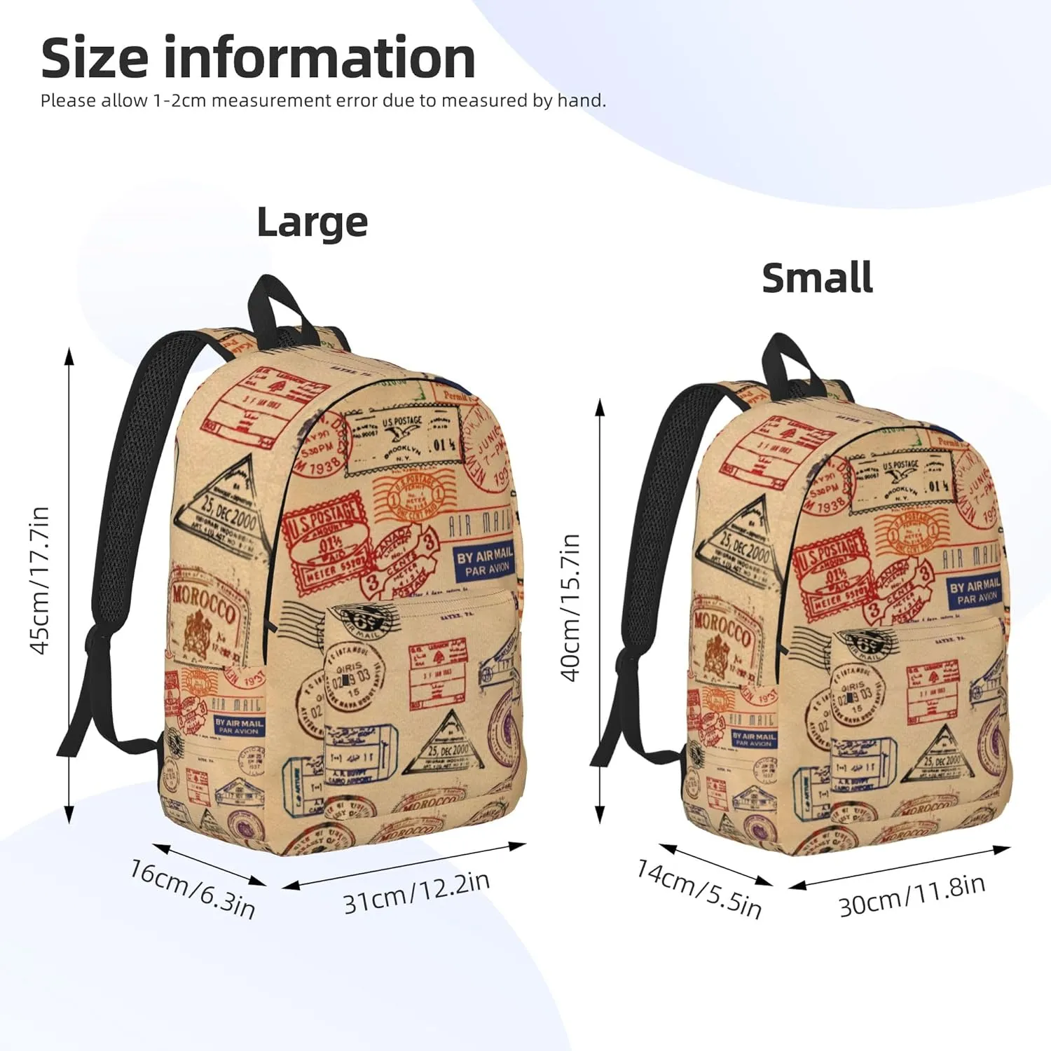 1-100PCS Custom Backpack Personalized Photo Backpacks Design Your Text Logo Casual Lightweight Canvas Backpack for Man Woman Work Travel S-Size (Style 3)