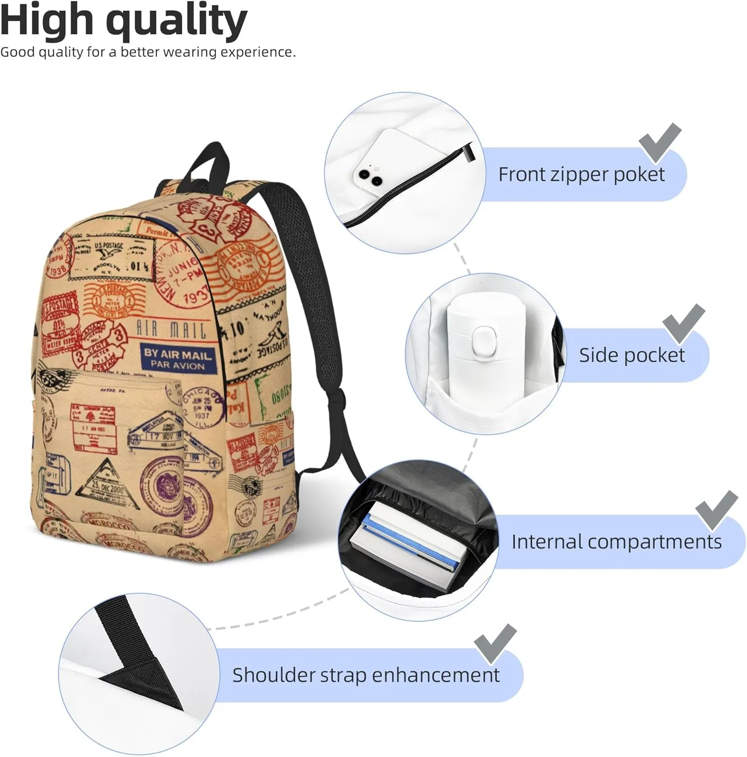 1-100PCS Custom Backpack Personalized Photo Backpacks Design Your Text Logo Casual Lightweight Canvas Backpack for Man Woman Work Travel S-Size (Style 3)