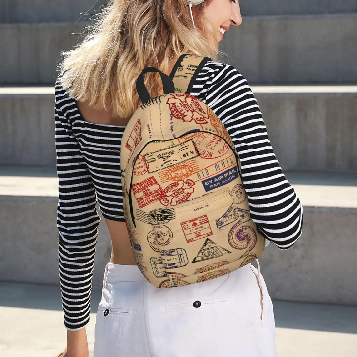 1-100PCS Custom Backpack Personalized Photo Backpacks Design Your Text Logo Casual Lightweight Canvas Backpack for Man Woman Work Travel S-Size (Style 3)