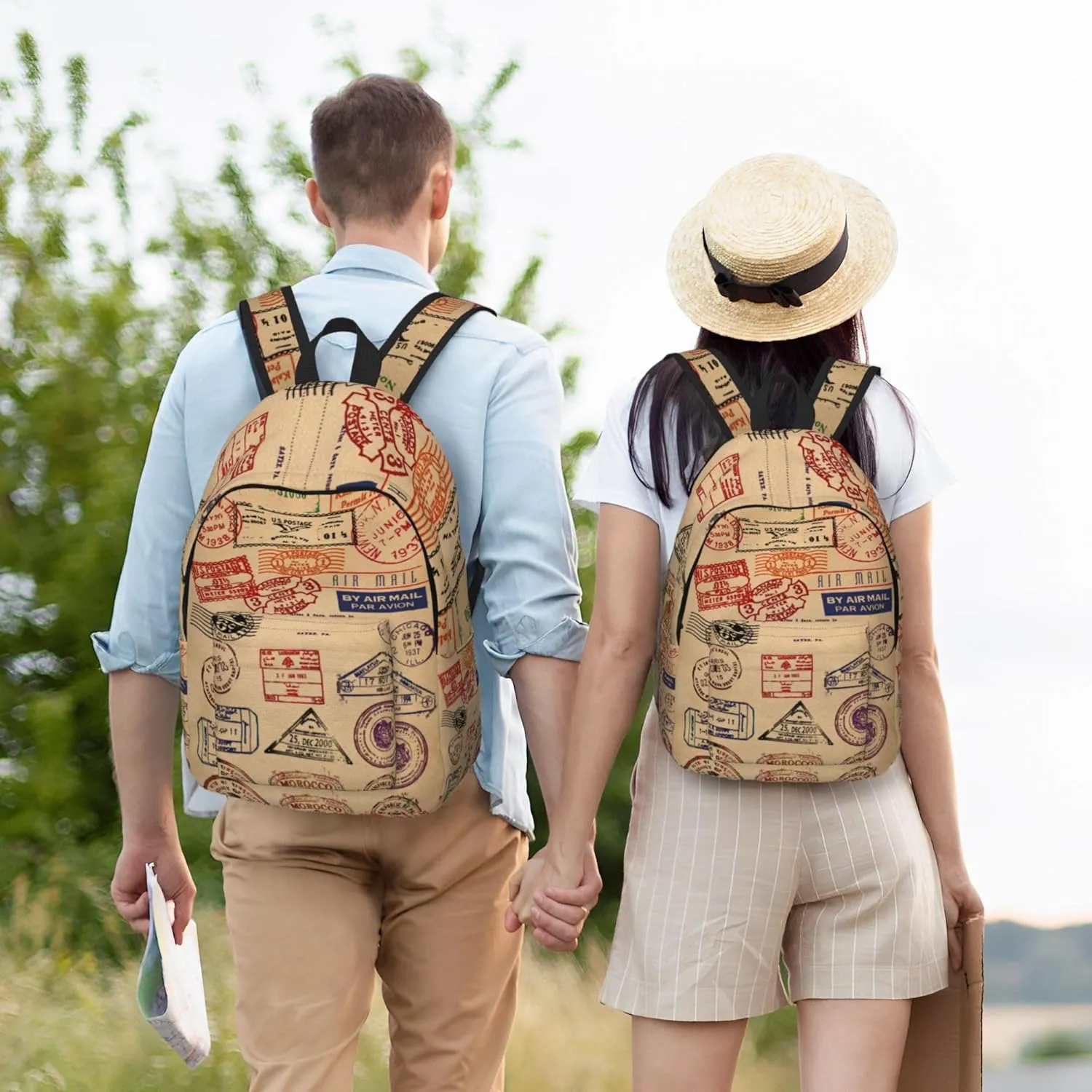 1-100PCS Custom Backpack Personalized Photo Backpacks Design Your Text Logo Casual Lightweight Canvas Backpack for Man Woman Work Travel S-Size (Style 3)