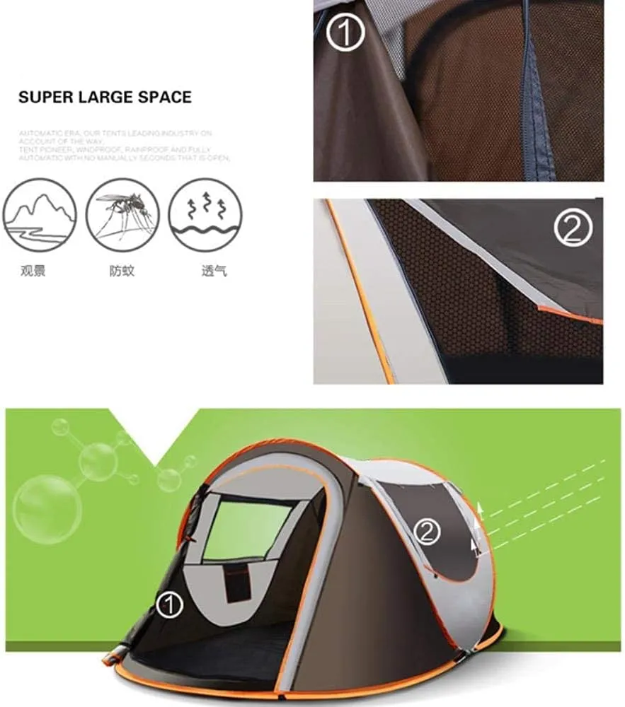 2-3 Person Camping Tent Automatic Pop-Up Quick Shelter Outdoor Traveling Hiking Portable Tent Khaki/Green