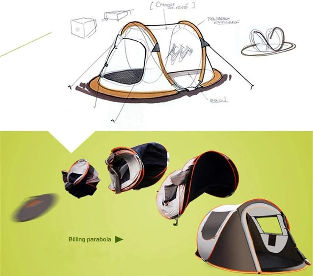 2-3 Person Camping Tent Automatic Pop-Up Quick Shelter Outdoor Traveling Hiking Portable Tent Khaki/Green