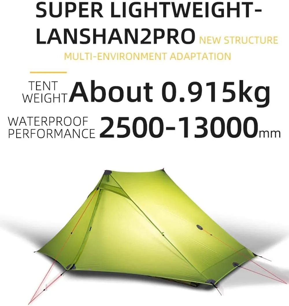 2 Pro Tent 2 Person Outdoor Ultralight Camping Tent 3/4 Season Professional 20D Silicon-Coated Tent