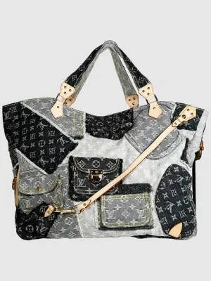 2007 XL Denim Patchwork Cabby Tote
