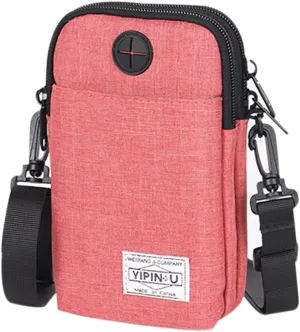 3-Layers Waterproof Cell Phone Pouch Crossbody Purse Oxford Fabric Belt Bag Wallet for Men Women