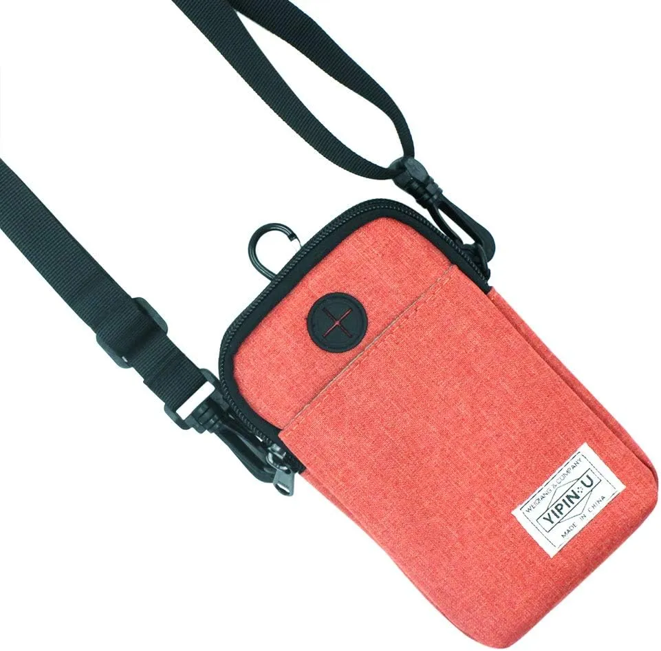3-Layers Waterproof Cell Phone Pouch Crossbody Purse Oxford Fabric Belt Bag Wallet for Men Women