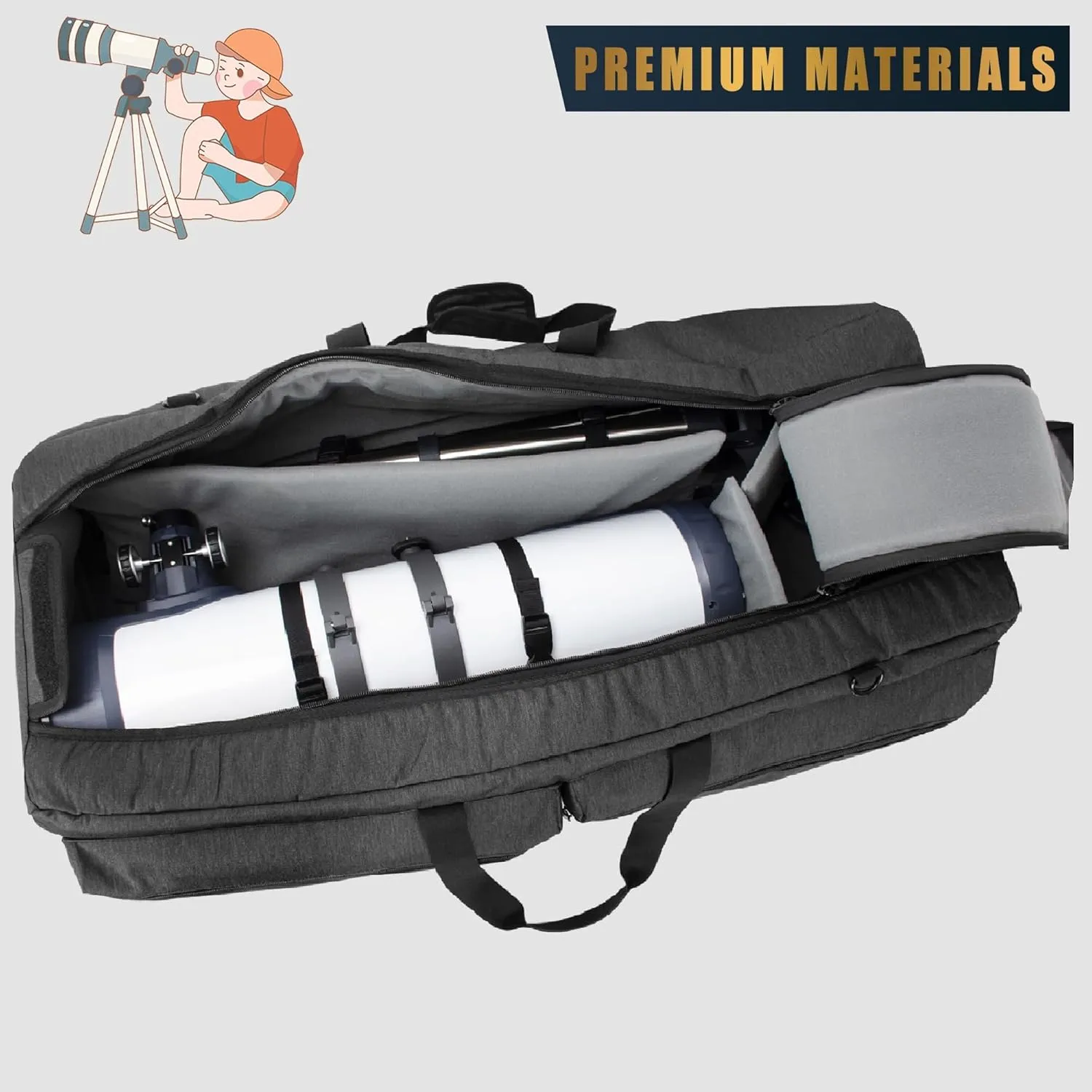 35" Telescope Bag, Large Telescope Travel Bag for for Telescope Tube & Tripod,Soft Pad Telescope Carrying Case Compatible with Gskyer ToyerBee Celestron Telescope,Storage for Telescope Accessories