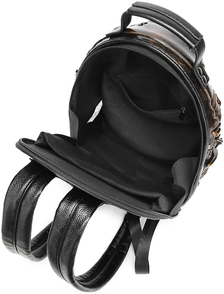 3D Xenomorph Shaped Backpack Steam Punk for Men Women Y2K Personality Travel Handbag PVC Unique Novelty Alien Purse (wine)