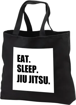 3dRose Eat Sleep Jiu Jitsu - Japanese martial art - Ju Jutsu Jujutsu jujitsu Tote Bag