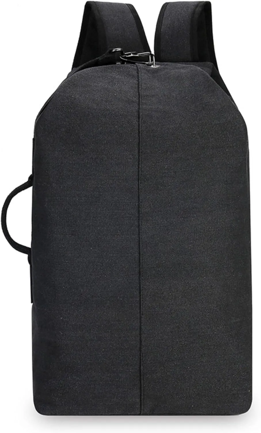 45L Travel Backpacks Canvas Bucket Bag Hiking Duffle Rucksack Outdoor Casual Daypacks Bag Backpack (Black)
