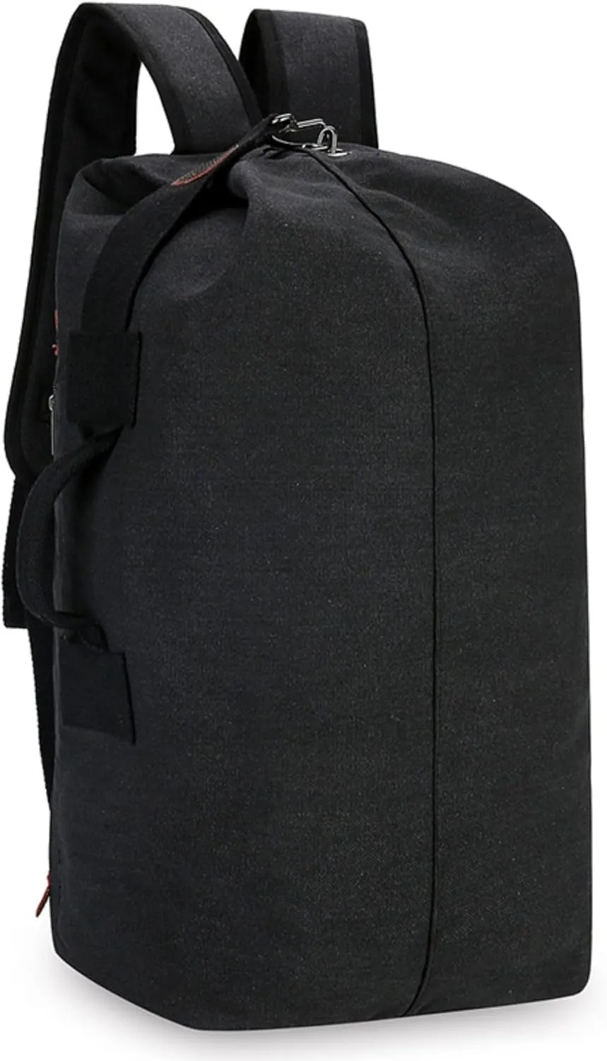 45L Travel Backpacks Canvas Bucket Bag Hiking Duffle Rucksack Outdoor Casual Daypacks Bag Backpack (Black)
