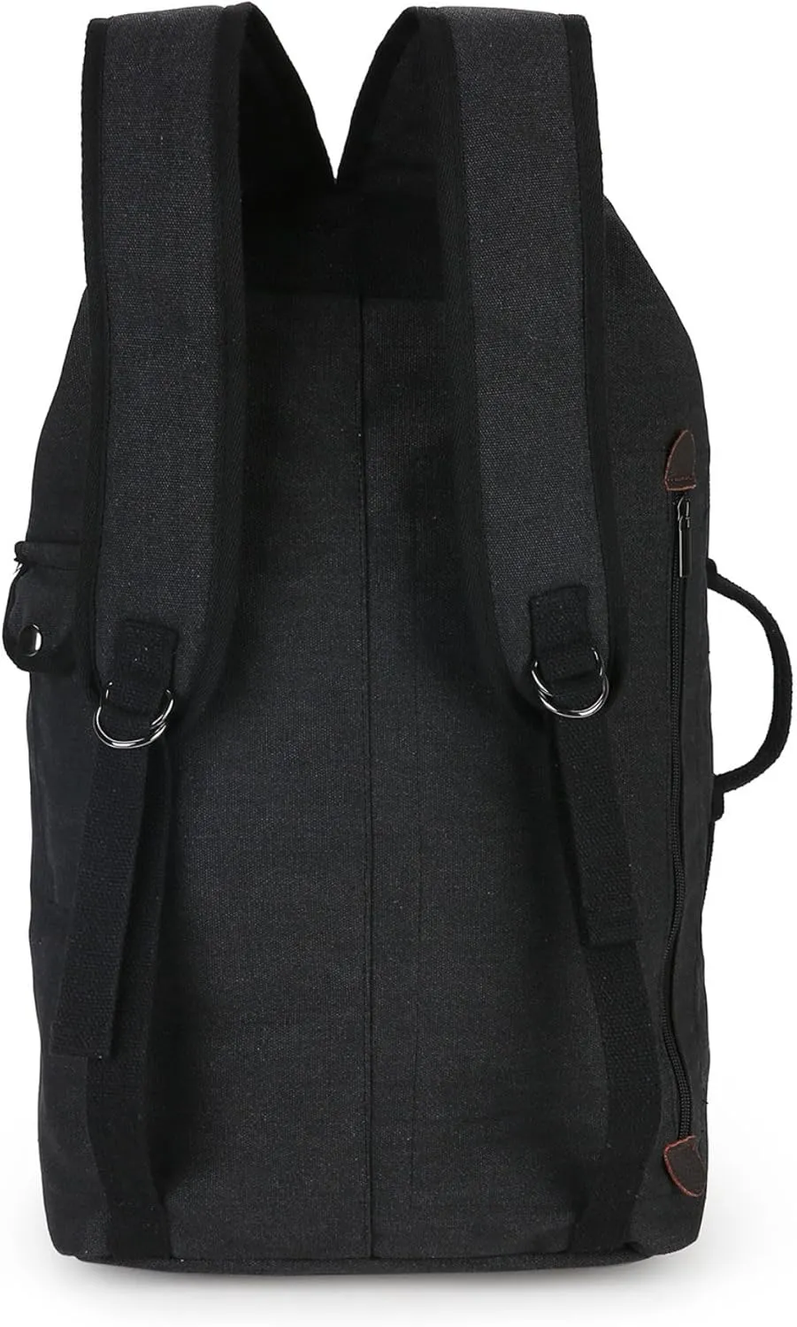 45L Travel Backpacks Canvas Bucket Bag Hiking Duffle Rucksack Outdoor Casual Daypacks Bag Backpack (Black)