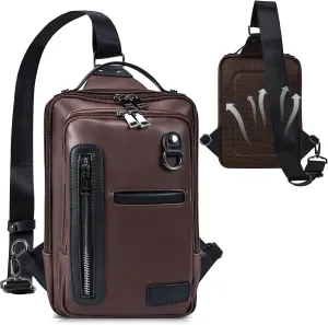 7-11 Inch Tablet Sleeve Bag Handle Carrying Case with Shoulder Strap, Vintage Leather Messenger Shoulder Bag Small Sling Bag for iPad/Tablet Women Men Travel Work Satchel Bags (Coffee)