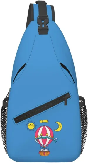 A Family Of Cats Flying Around On The Balloon Crossbody Bags For Women Men Chest Backpack Gym Shoulder Bag Travel Outdoor Sports Casual Crossbody Bags