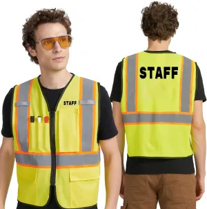 A-KSAFETY High Visibility Security Vest for Security Guards, Safety Workers, Construction & Men's Work