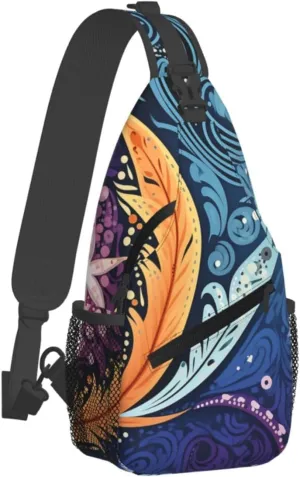 Aboriginal patterns Sling Bag Crossbody Bag for Women Men Sling Backpack Chest Bag for Hiking Travel