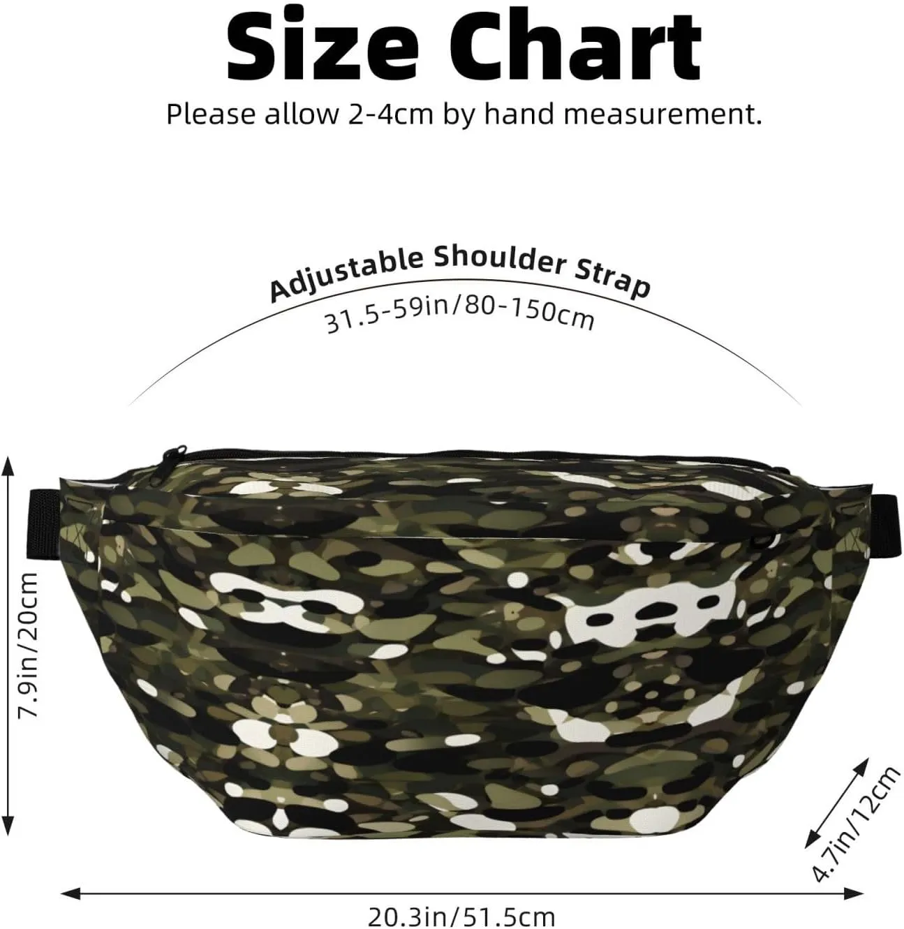 Abstract Camouflage Multi-Purpose Fanny Pack and Crossbody Bag - High Capacity with Zipper Pockets, Ideal for Men and Women