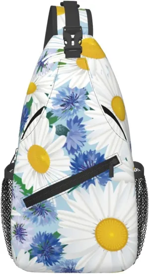 Abstract Chrysanthemum Seamless Illustration Crossbody Bags For Women Men Chest Backpack Gym Shoulder Bag Travel Outdoor Sports Casual Crossbody Bags