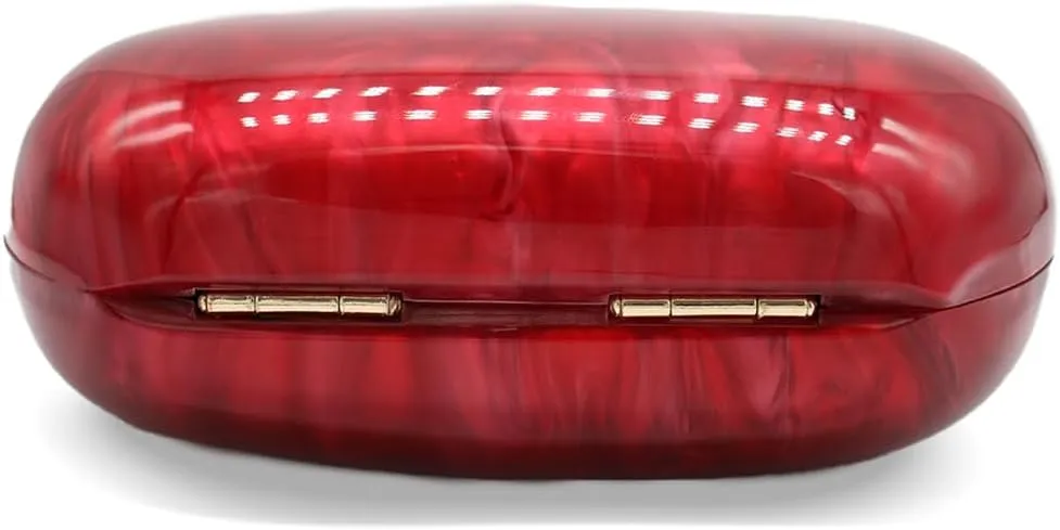 Acrylic Evening Clutch Bag for Women Shell Shape Shoulder Crossbody Bag Glitter Marble Purse Handbag