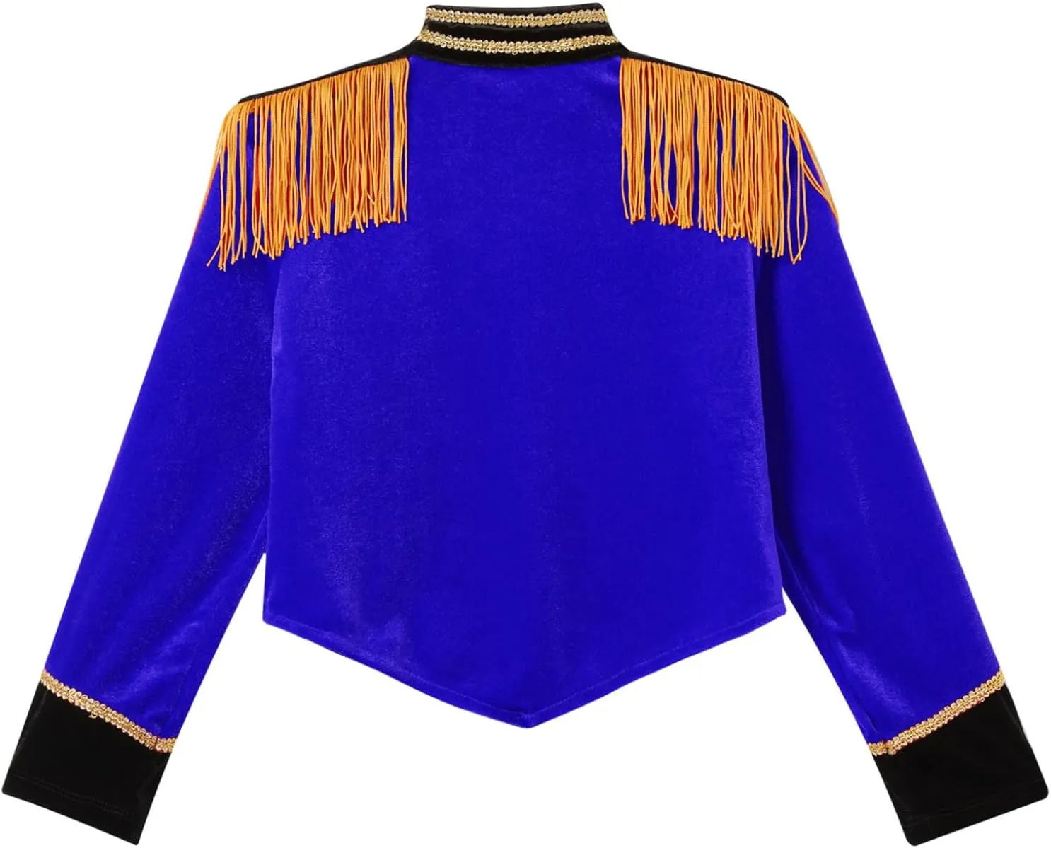 ACSUSS Kids Girls Circus Ringmaster Drum Majorette Costume Marching Band Uniform Tassels Jacket Tops