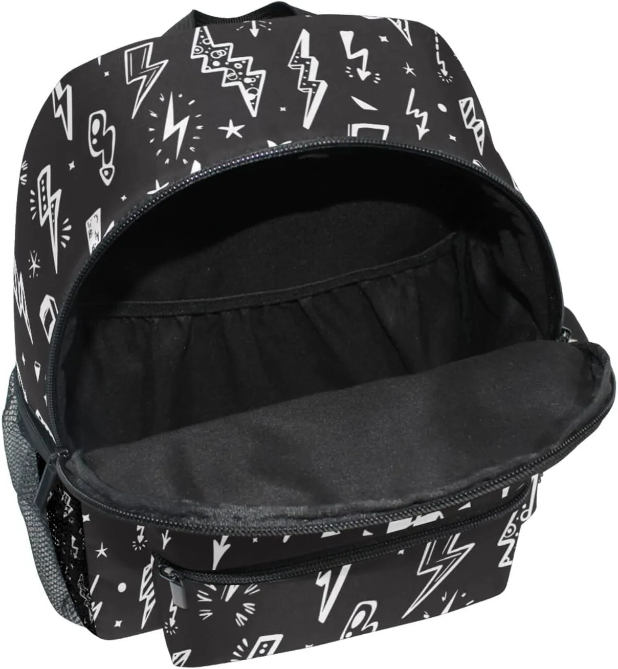 Aflyko Kids Backpack Lightning Bolts Doodle Daycare Kindergarten Daypack Toddler Travel Girls Boys Waterproof Preschool Bag 10" × 4" × 12"