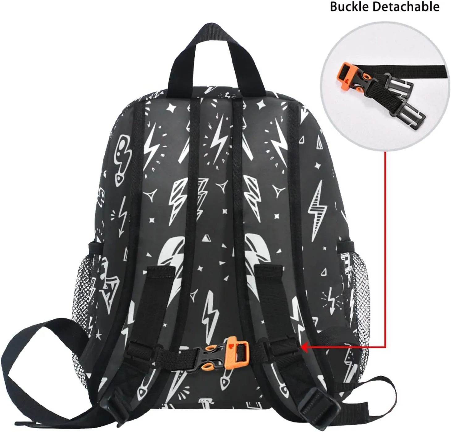 Aflyko Kids Backpack Lightning Bolts Doodle Daycare Kindergarten Daypack Toddler Travel Girls Boys Waterproof Preschool Bag 10" × 4" × 12"