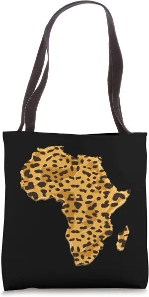 Africa Map Cheetah Print Tote Bag