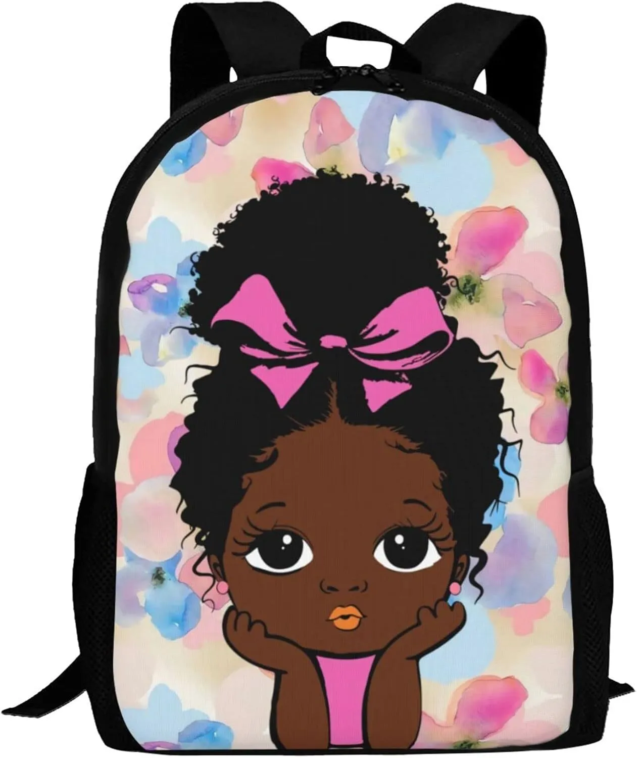 Afro girl backpack durable book bag laptop Travel Daypack for women student work outdoor 17'' Color 5