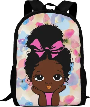 Afro girl backpack durable book bag laptop Travel Daypack for women student work outdoor 17'' Color 5
