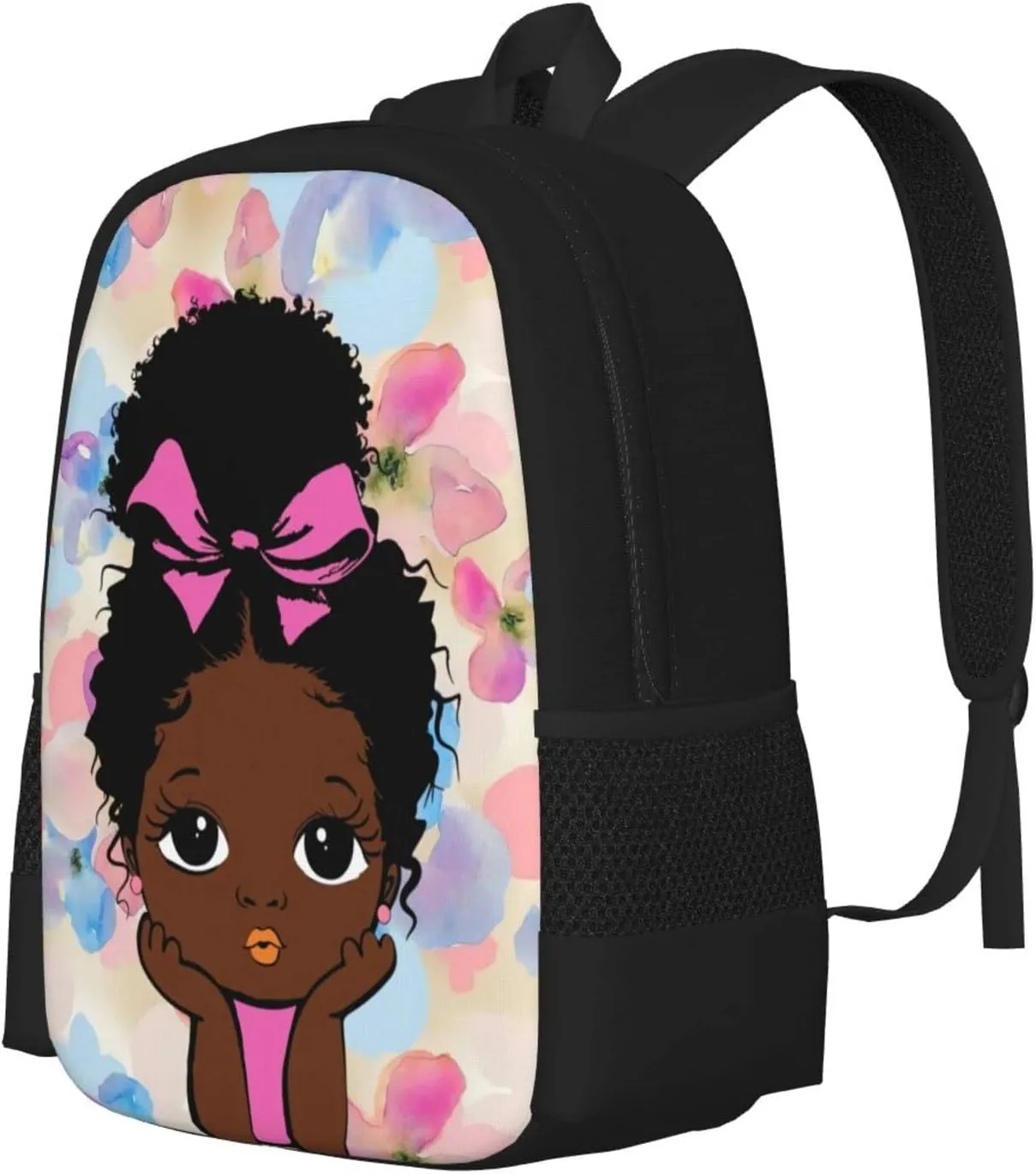 Afro girl backpack durable book bag laptop Travel Daypack for women student work outdoor 17'' Color 5