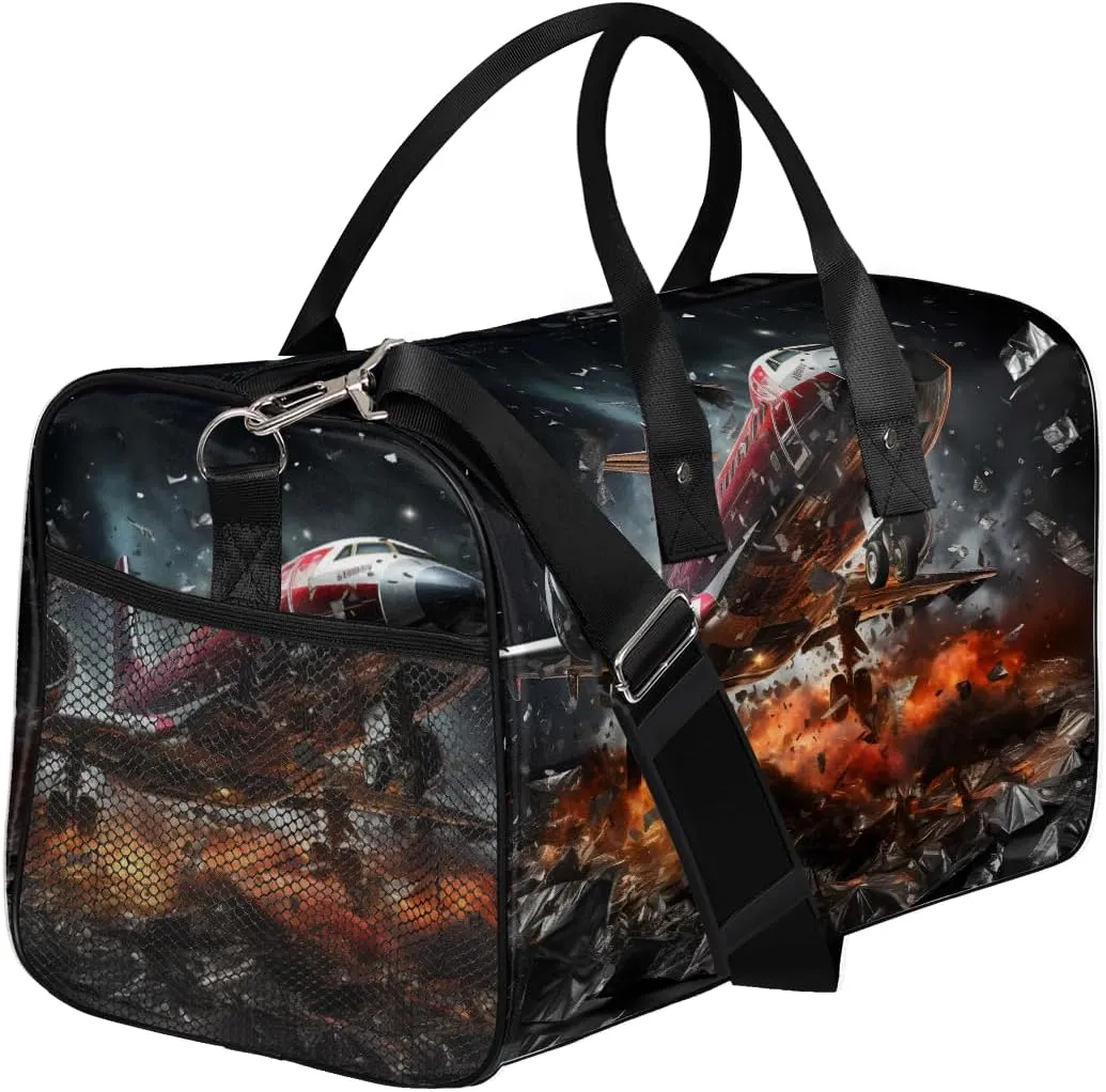 Aircraft Travel Duffle Bag for Women Men Foldable Waterproof Weekender Bag Carry on Tote for Overnight Sports Gym Aircraft