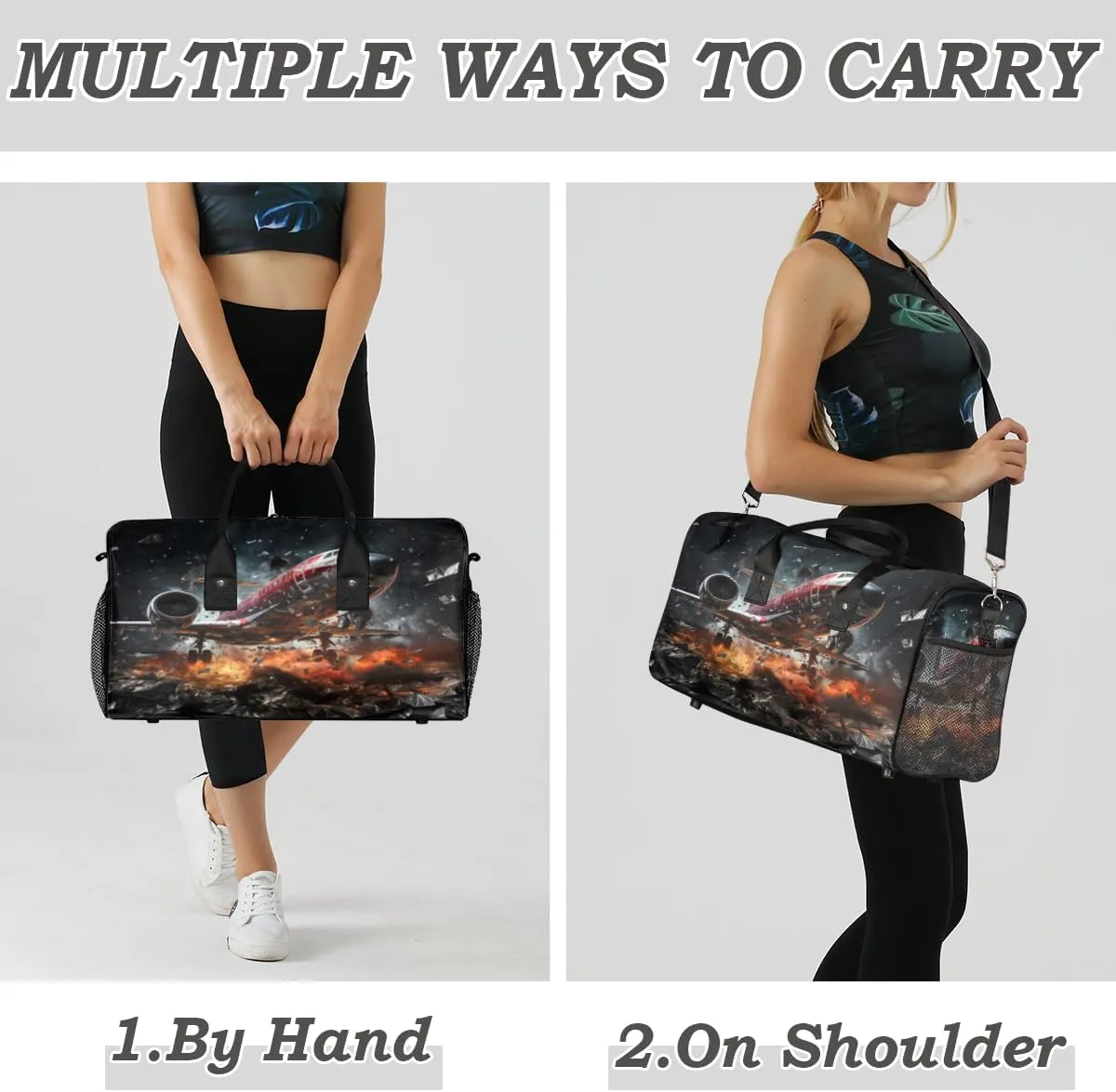 Aircraft Travel Duffle Bag for Women Men Foldable Waterproof Weekender Bag Carry on Tote for Overnight Sports Gym Aircraft