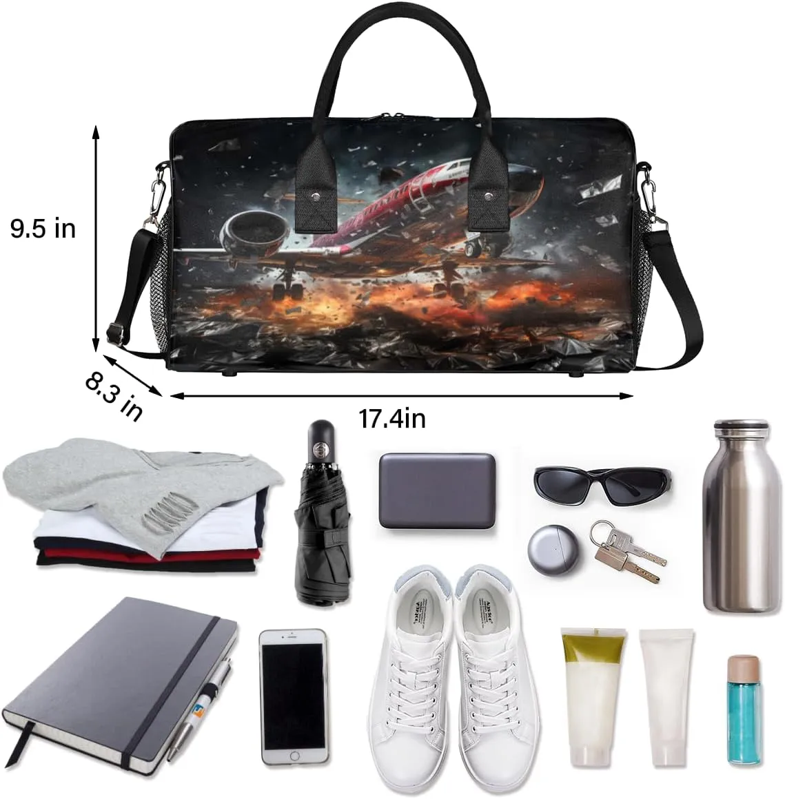 Aircraft Travel Duffle Bag for Women Men Foldable Waterproof Weekender Bag Carry on Tote for Overnight Sports Gym Aircraft