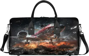 Aircraft Travel Duffle Bag for Women Men Foldable Waterproof Weekender Bag Carry on Tote for Overnight Sports Gym Aircraft