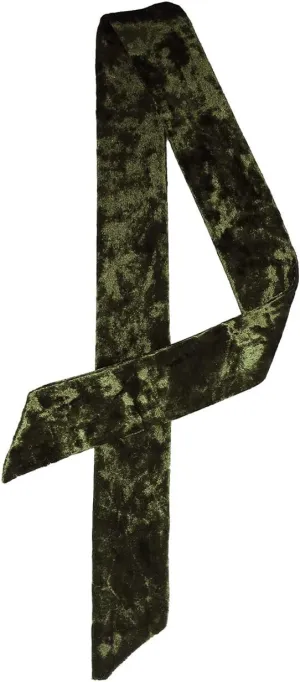 Allegra K Women Vintage Velvet Skinny Neck Scarves Solid Color Long Neckerchief Hairband Narrow Waistband