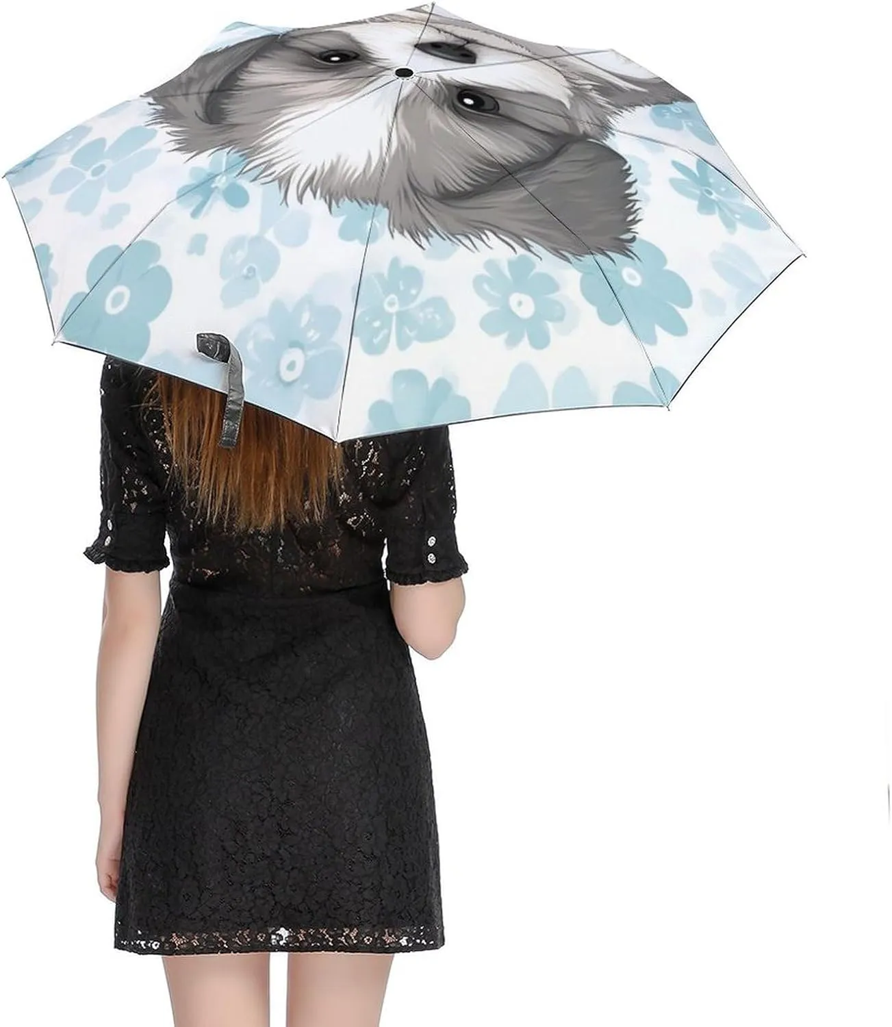 AMRANDOM Folding Umbrella Auto Windproof Travel Umbrella for Women and Men