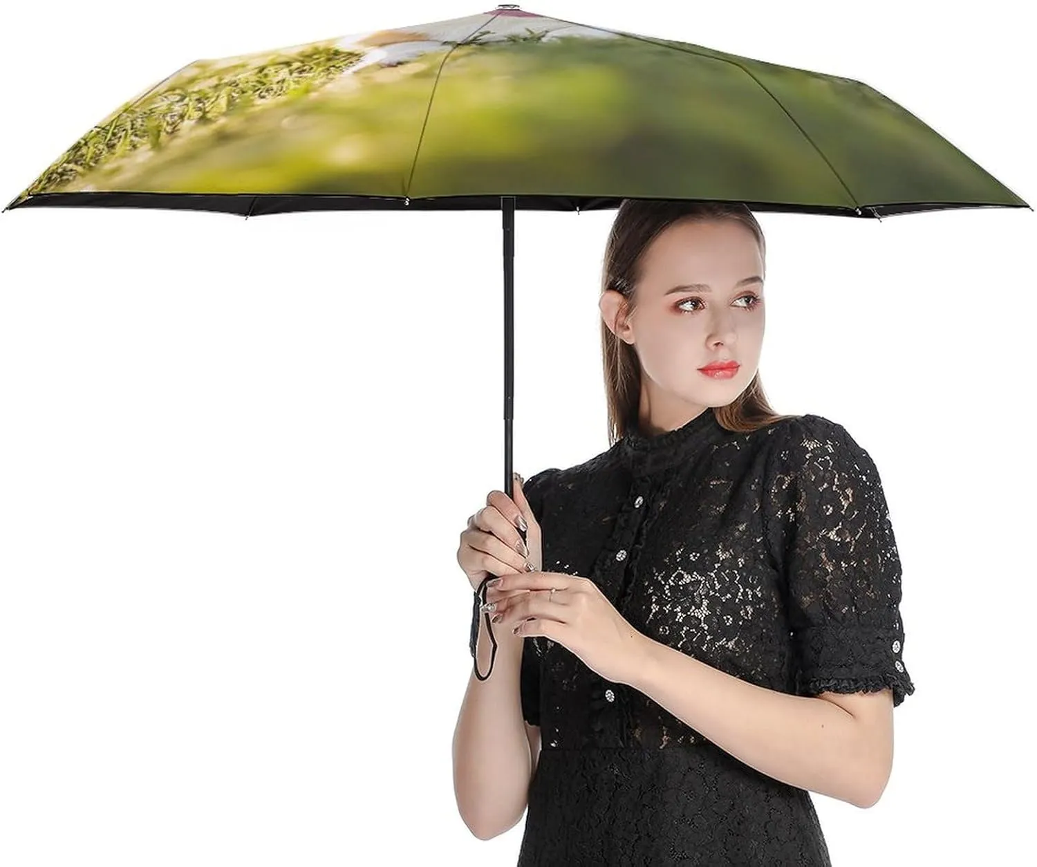 AMRANDOM Folding Umbrella Auto Windproof Travel Umbrella