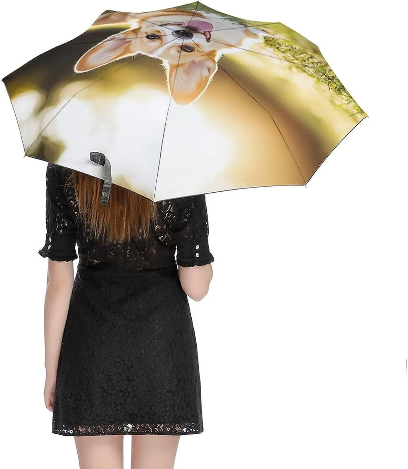 AMRANDOM Folding Umbrella Auto Windproof Travel Umbrella