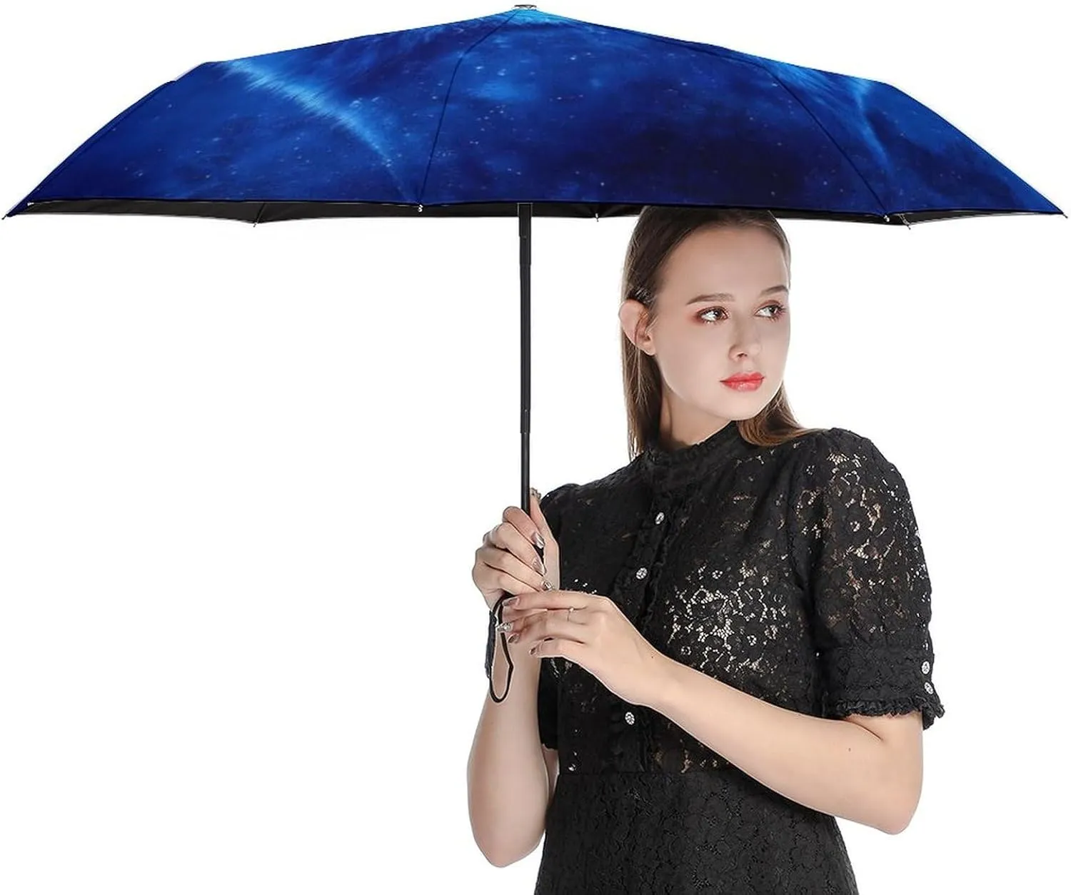 AMRANDOM Travel Umbrella for Rain and Sun Portable Small Automatic Folding Umbrella
