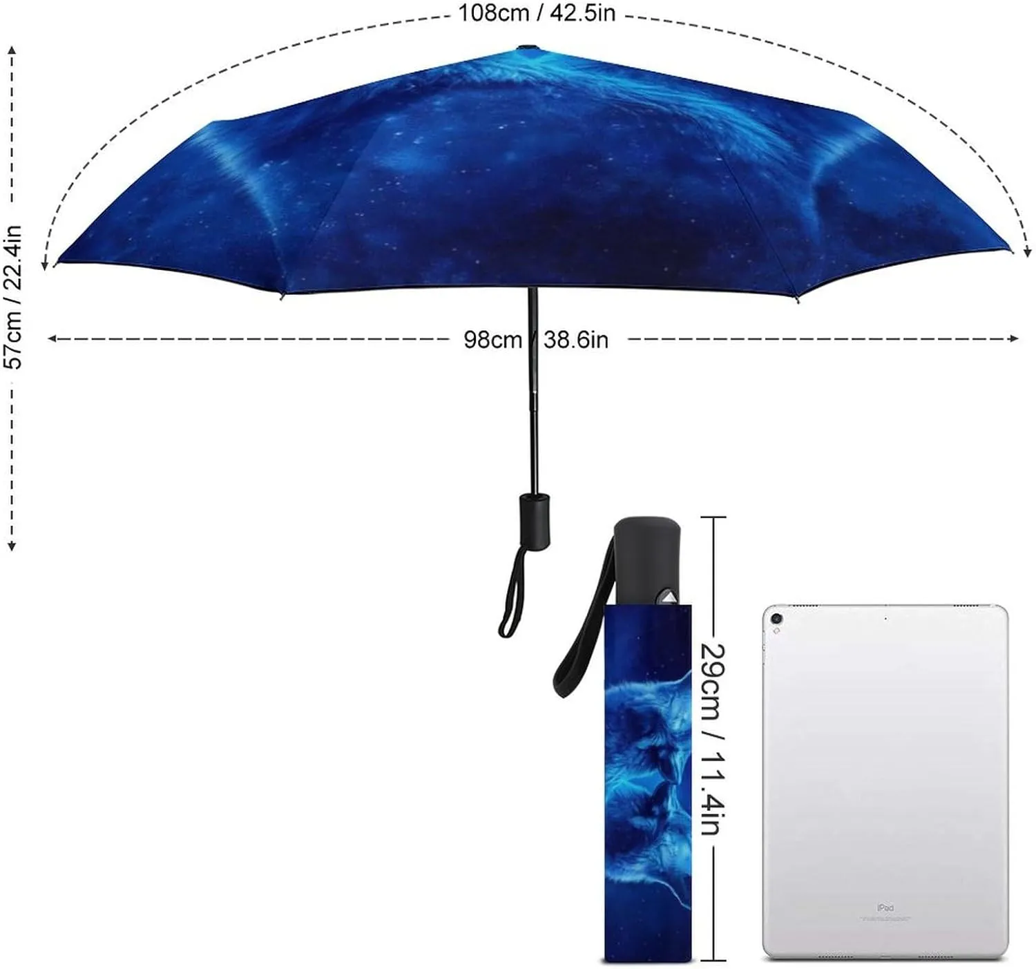AMRANDOM Travel Umbrella for Rain and Sun Portable Small Automatic Folding Umbrella