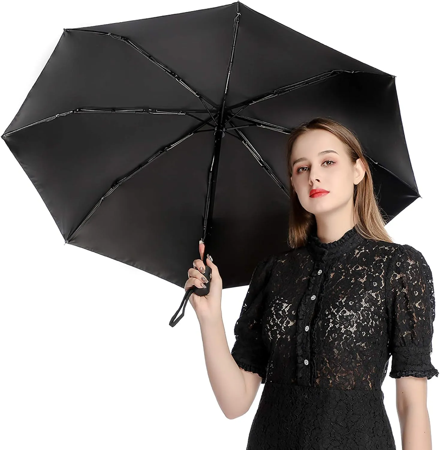 AMRANDOM Travel Umbrella Portable and Automatic Folding Rain Umbrella