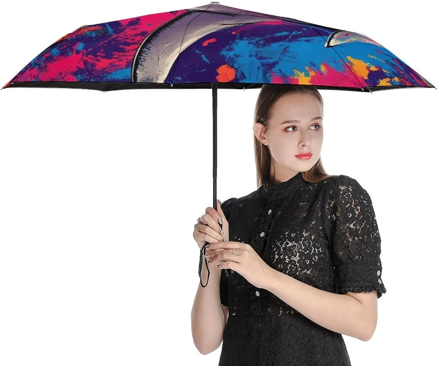 AMRANDOM Travel Umbrella Portable and Automatic Folding Rain Umbrella
