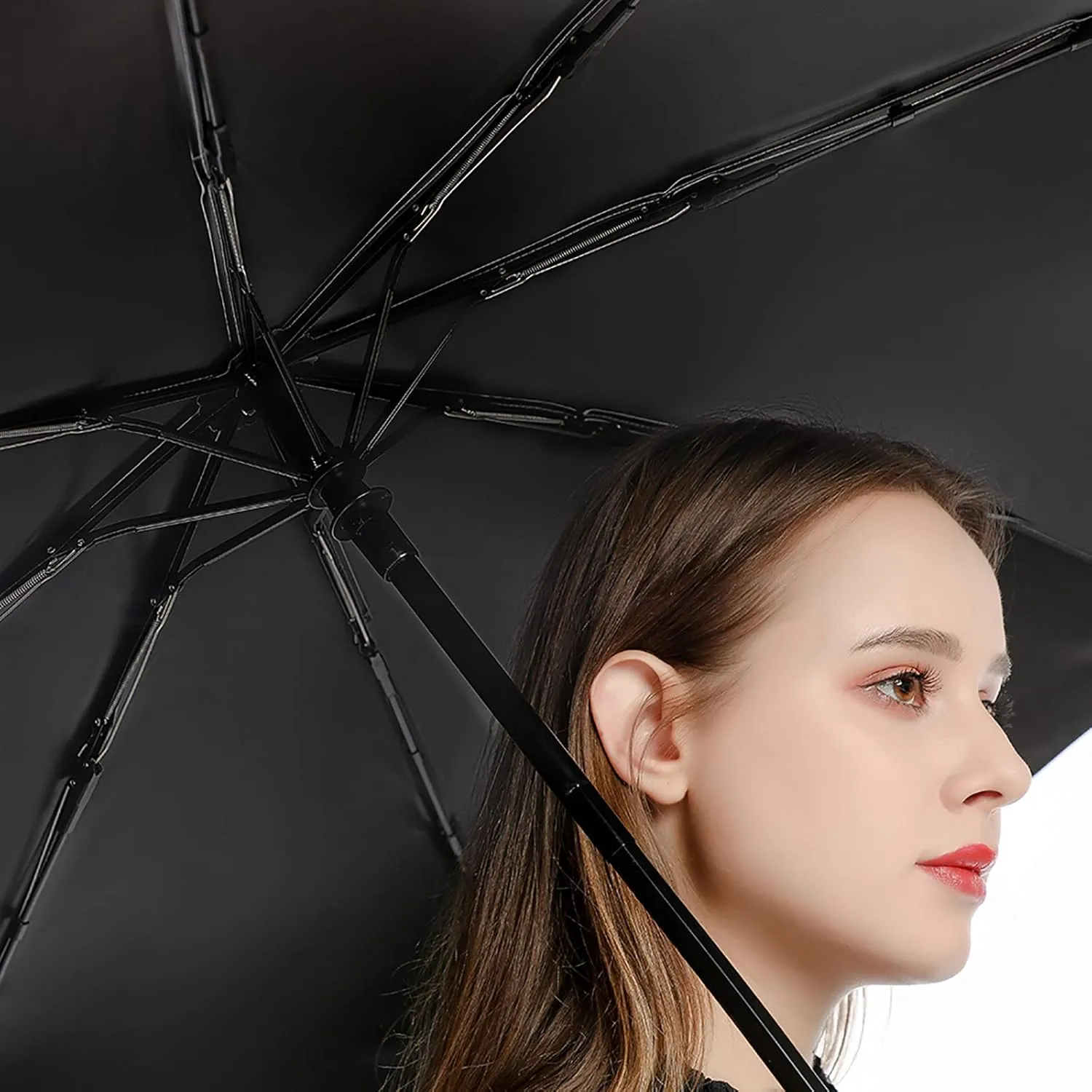 AMRANDOM Travel Umbrella Portable and Automatic Folding Rain Umbrella