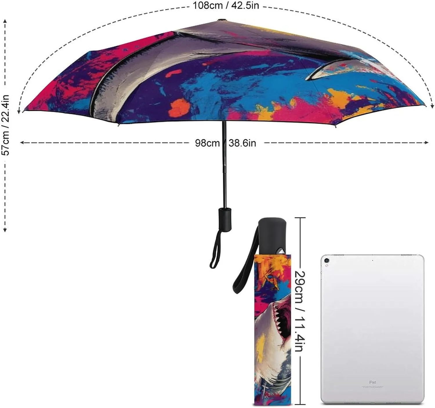 AMRANDOM Travel Umbrella Portable and Automatic Folding Rain Umbrella