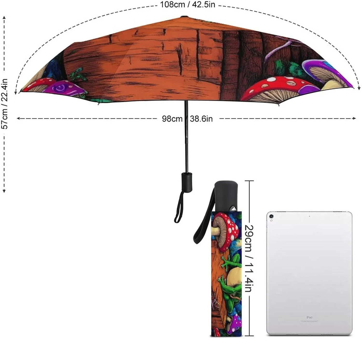 AMRANDOM Travel Umbrella Windproof Automatic Umbrellas for Women Men