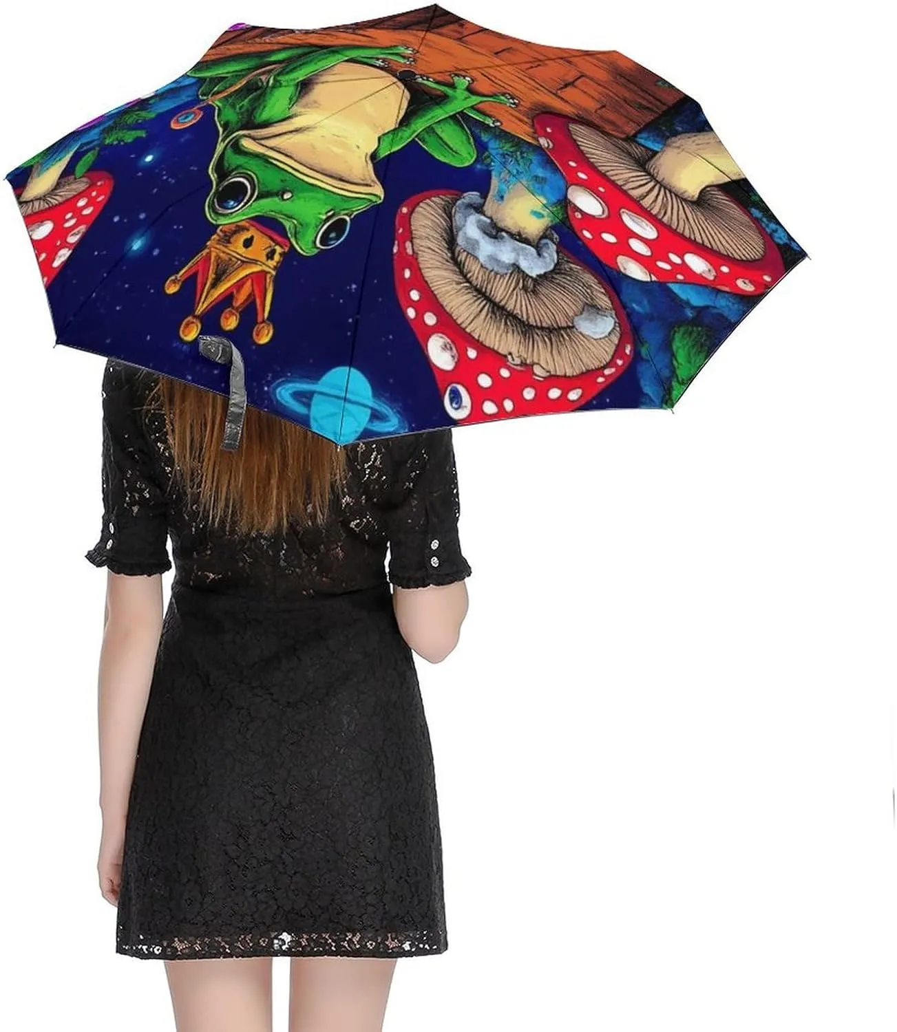 AMRANDOM Travel Umbrella Windproof Automatic Umbrellas for Women Men