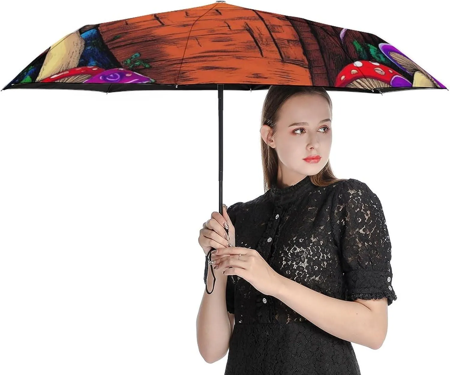 AMRANDOM Travel Umbrella Windproof Automatic Umbrellas for Women Men