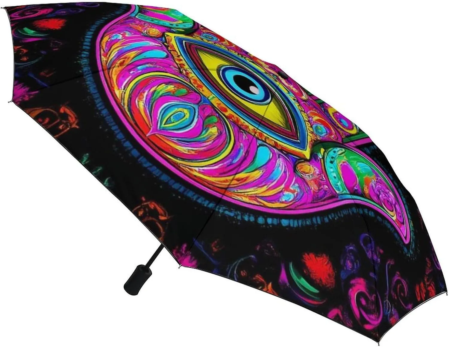 AMRANDOM Windproof Travel Umbrella Portable Automatic Folding Umbrellas for Rain