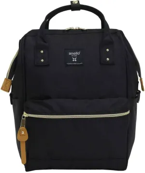 Anero ATB0197Z Backpack with Clasp, S, A4 Base, Water Repellent, Multiple Storage, PC Storage, Black