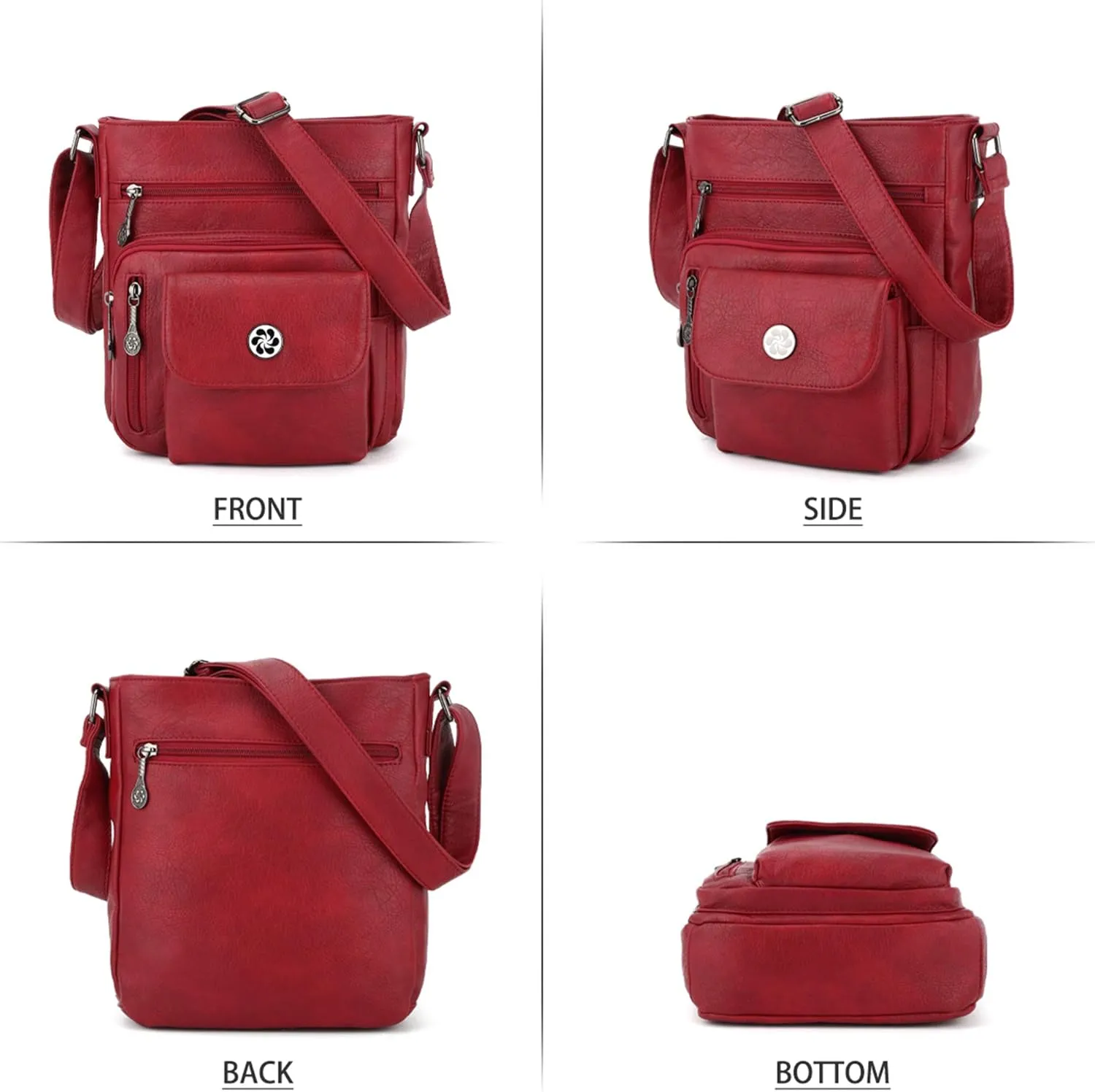 Angel Kiss Crossbody Bags Faux Vegan Leather Shoulder Bags for Women Small Handbag with Adjustable Strap